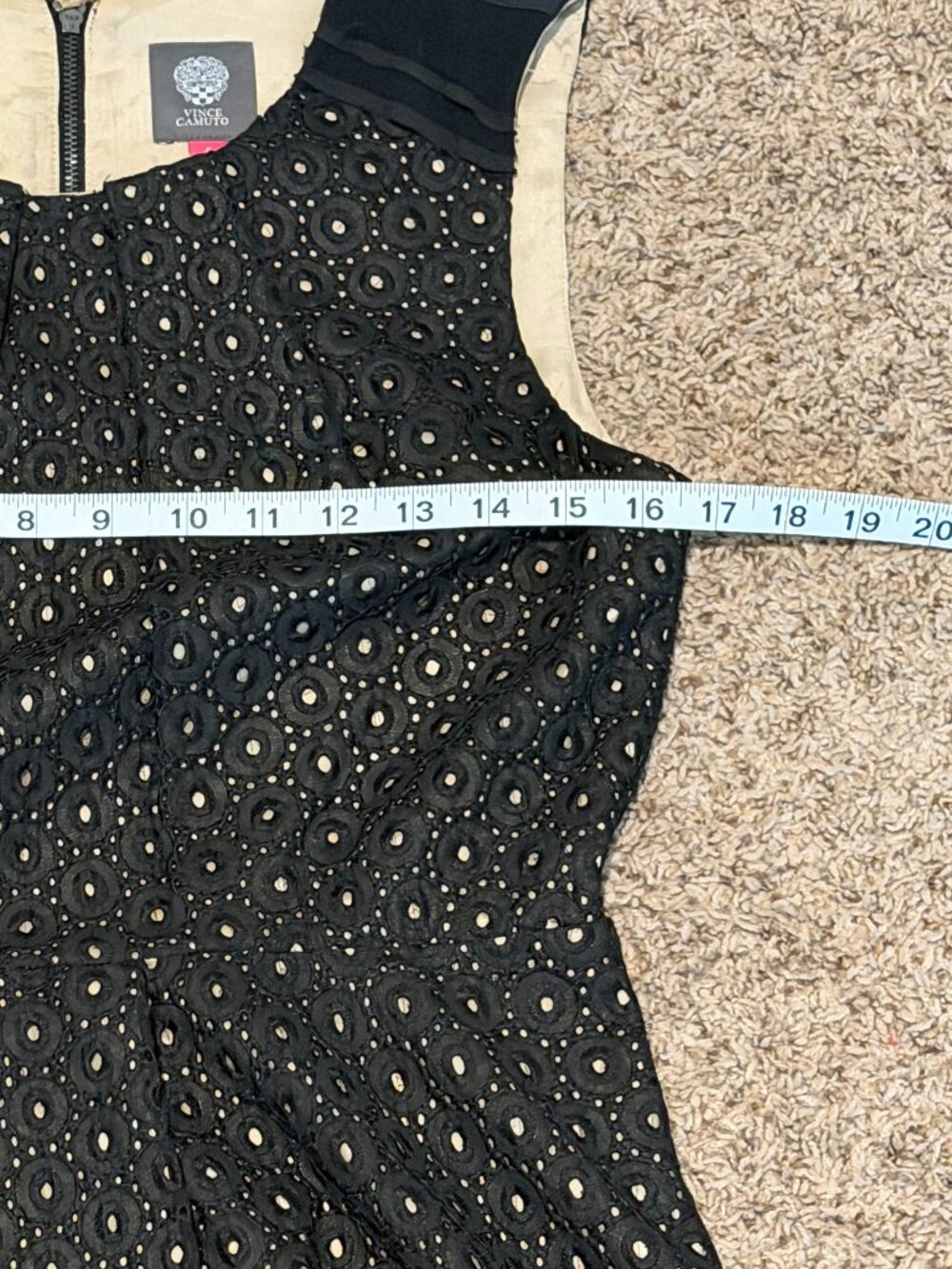 Vince Camuto Sleeveless Midi Dress - Black & Tan Cottagecore - Size 6 - Picture 11 of 13